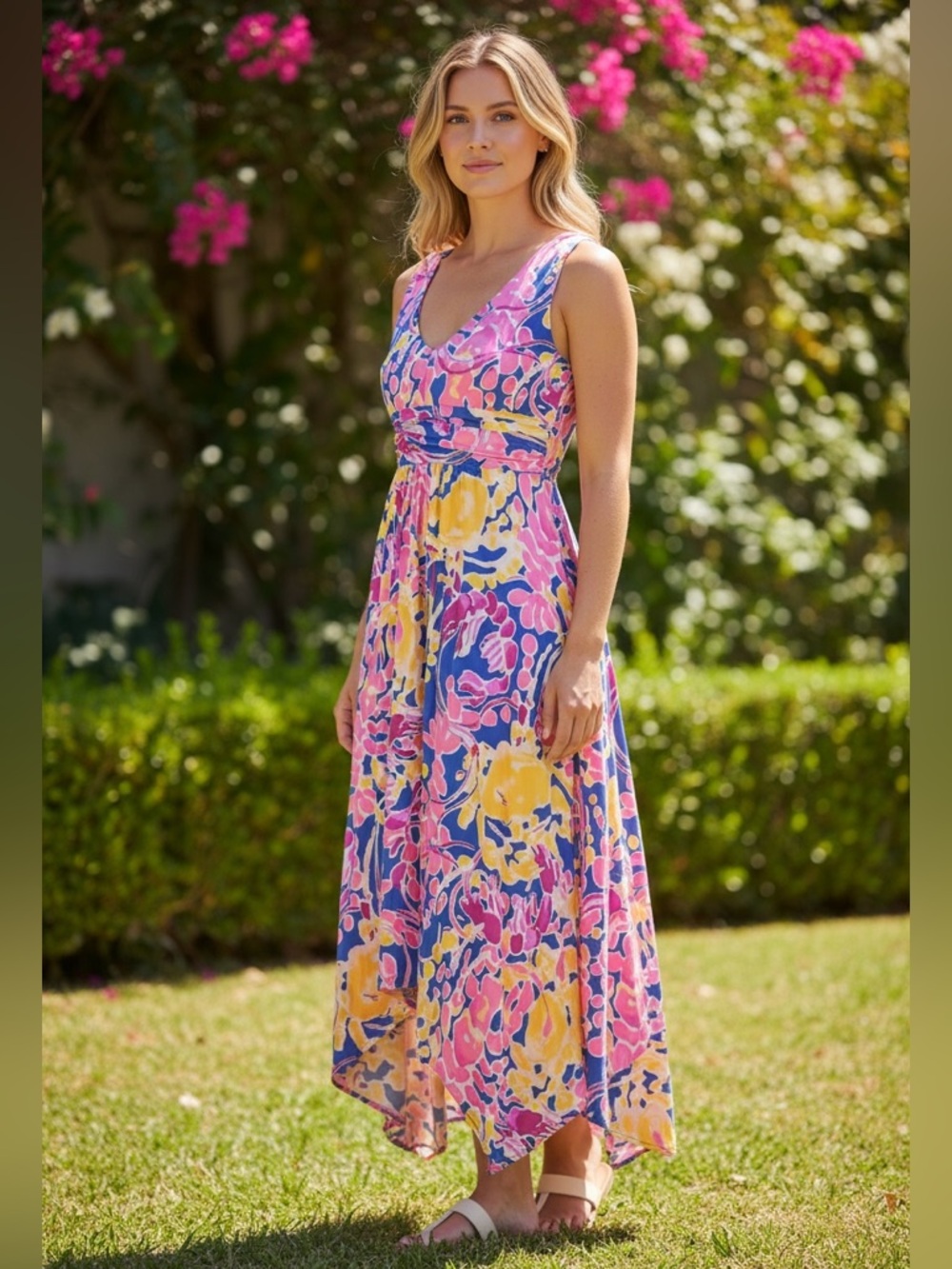 Lilly Pulitzer Sleeveless High-Low Wrap Style Dress Size M